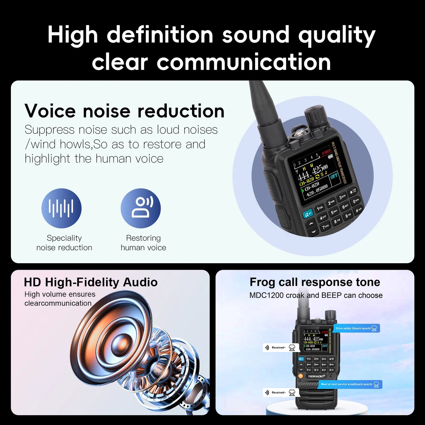 TD-H3 Walkie Talkie Phone Wireless Programming Air Band Long Range Ham Two Way Radio USB Type-C Programming &Charge