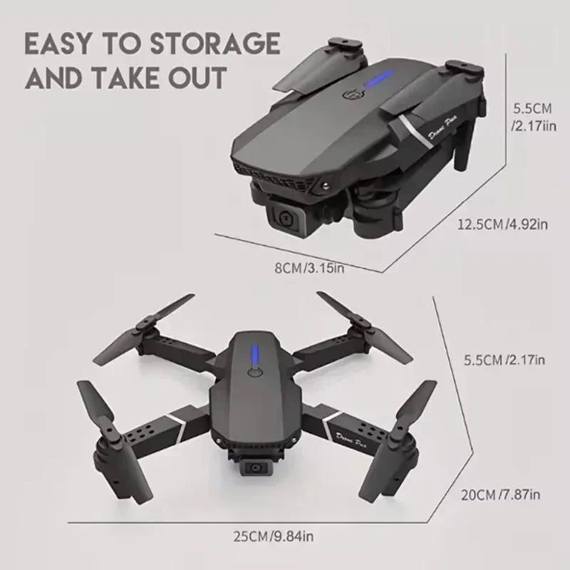 Hot E88Pro RC Drone 4K Professinal with 1080P Wide Angle Dual HD Camera Foldable RC Helicopter WIFI FPV Height Hold Apron Sell