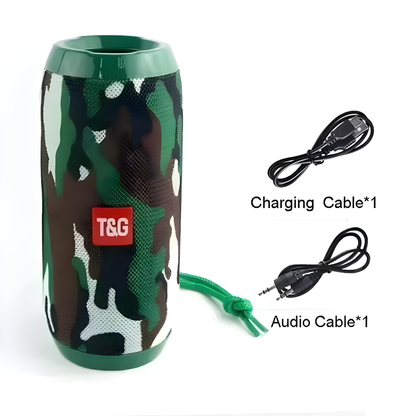 Altavoz Bluetooth Portátil con Subwoofer, Resistente al Agua, Radio FM y Tarjeta TF