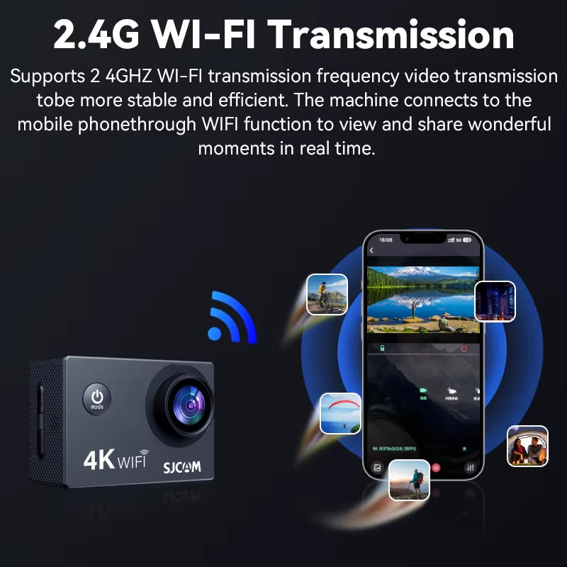 SJ4000 Air Action Camera with 4K Video 30M Waterproof 2.4G Wifi Sports Camera Action Cam Sports Camera Bicycle Motorcycles