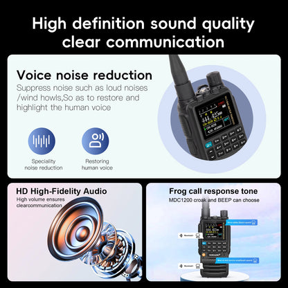TD-H3 Walkie Talkie Phone Wireless Programming Air Band Long Range Ham Two Way Radio USB Type-C Programming &Charge