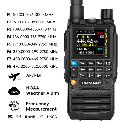 TD-H3 Walkie Talkie Phone Wireless Programming Air Band Long Range Ham Two Way Radio USB Type-C Programming &Charge
