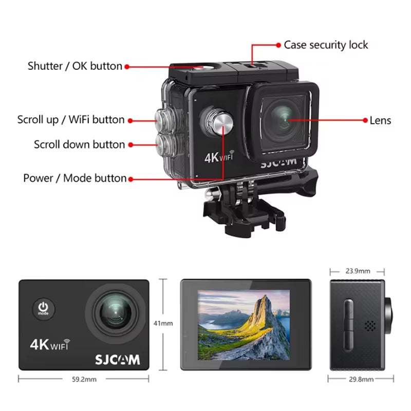 SJ4000 Air Action Camera with 4K Video 30M Waterproof 2.4G Wifi Sports Camera Action Cam Sports Camera Bicycle Motorcycles