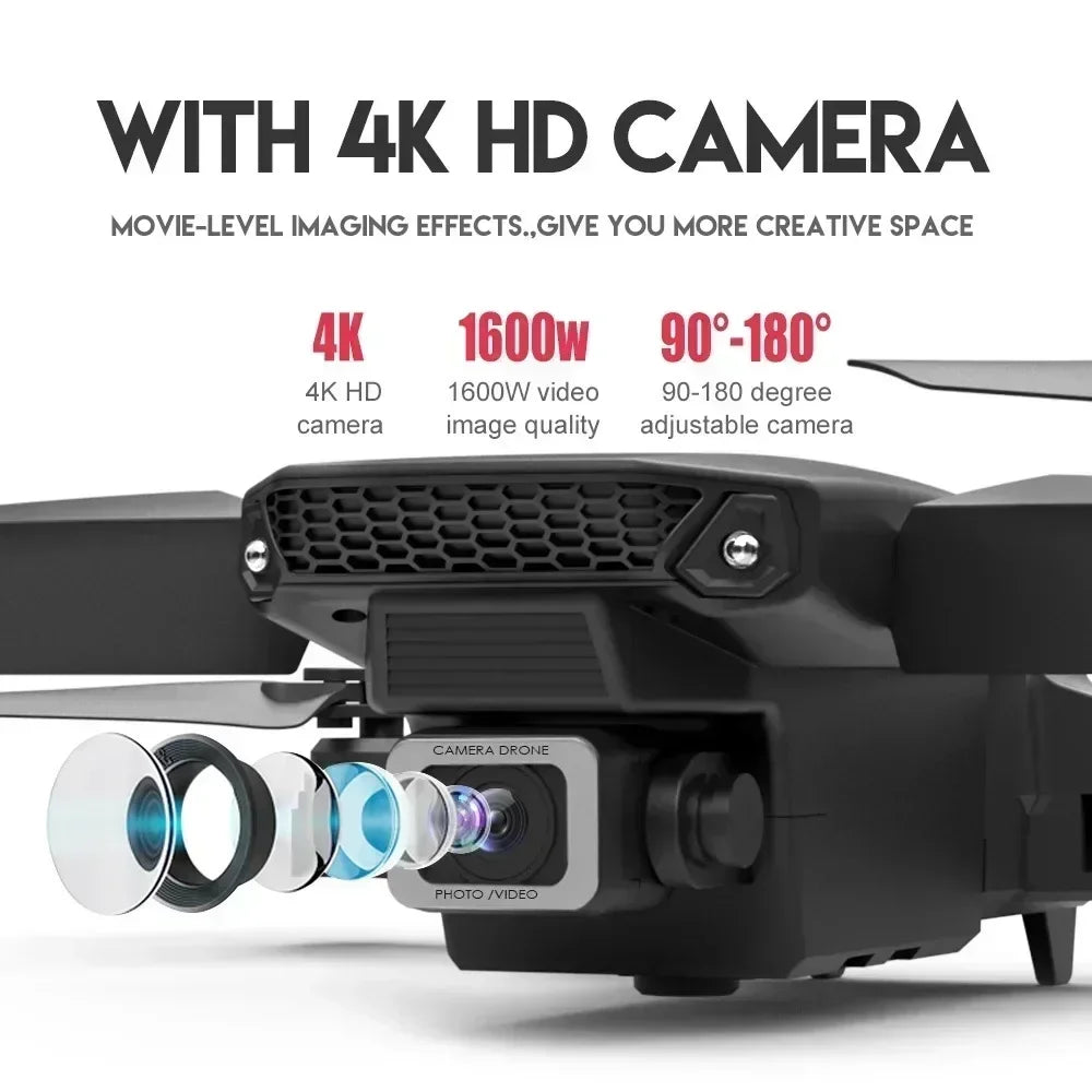 Hot E88Pro RC Drone 4K Professinal with 1080P Wide Angle Dual HD Camera Foldable RC Helicopter WIFI FPV Height Hold Apron Sell