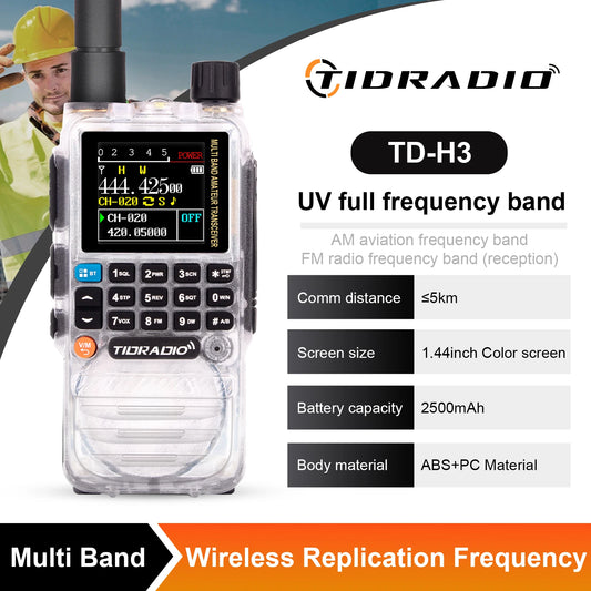 TD-H3 Walkie Talkie Phone Wireless Programming Air Band Long Range Ham Two Way Radio USB Type-C Programming &Charge