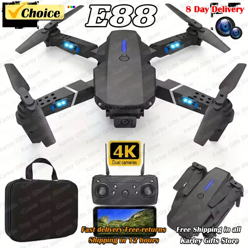Hot E88Pro RC Drone 4K Professinal with 1080P Wide Angle Dual HD Camera Foldable RC Helicopter WIFI FPV Height Hold Apron Sell